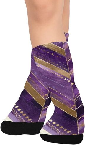 جوارب الأوركيد المنقوشة باللون الأرجواني للمشي لمسافات طويلة - جوارب شتوية حرارية سميكة دافئة للأولاد والبنات للمدرسة، والارتداء اليومي والأنشطة الخارجية in Kuwait