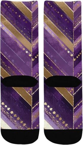 جوارب الأوركيد المنقوشة باللون الأرجواني للمشي لمسافات طويلة - جوارب شتوية حرارية سميكة دافئة للأولاد والبنات للمدرسة، والارتداء اليومي والأنشطة الخارجية in Kuwait