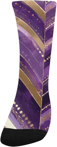 جوارب الأوركيد المنقوشة باللون الأرجواني للمشي لمسافات طويلة - جوارب شتوية حرارية سميكة دافئة للأولاد والبنات للمدرسة، والارتداء اليومي والأنشطة الخارجية in Kuwait