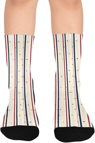 جوارب المشي لمسافات طويلة ذات طباعة مخططة منقطة - جوارب شتوية حرارية سميكة دافئة للأولاد والبنات للمدرسة، والارتداء اليومي والأنشطة الخارجية in Kuwait