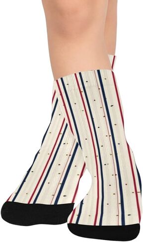 جوارب المشي لمسافات طويلة ذات طباعة مخططة منقطة - جوارب شتوية حرارية سميكة دافئة للأولاد والبنات للمدرسة، والارتداء اليومي والأنشطة الخارجية in Kuwait