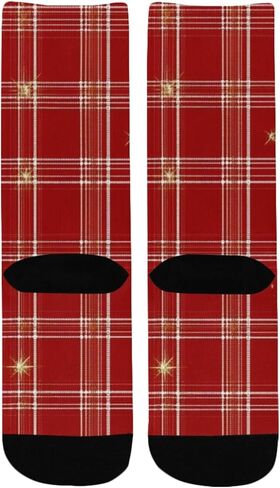 جوارب احتفالية منقوشة باللون الأحمر للمشي لمسافات طويلة - جوارب شتوية حرارية سميكة دافئة للأولاد والبنات للمدرسة، والارتداء اليومي والأنشطة الخارجية in Kuwait