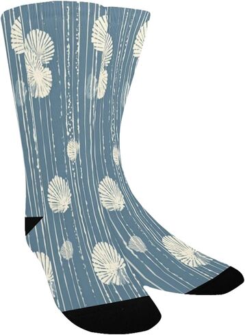 جوارب المشي لمسافات طويلة بطبعة صدفة نيلي - جوارب شتوية حرارية سميكة دافئة للأطفال الصغار للأولاد والبنات للمدرسة، والارتداء اليومي والأنشطة الخارجية in Kuwait