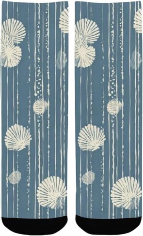 جوارب المشي لمسافات طويلة بطبعة صدفة نيلي - جوارب شتوية حرارية سميكة دافئة للأطفال الصغار للأولاد والبنات للمدرسة، والارتداء اليومي والأنشطة الخارجية in Kuwait