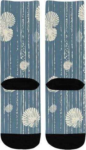 جوارب المشي لمسافات طويلة بطبعة صدفة نيلي - جوارب شتوية حرارية سميكة دافئة للأطفال الصغار للأولاد والبنات للمدرسة، والارتداء اليومي والأنشطة الخارجية in Kuwait