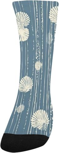 جوارب المشي لمسافات طويلة بطبعة صدفة نيلي - جوارب شتوية حرارية سميكة دافئة للأطفال الصغار للأولاد والبنات للمدرسة، والارتداء اليومي والأنشطة الخارجية in Kuwait