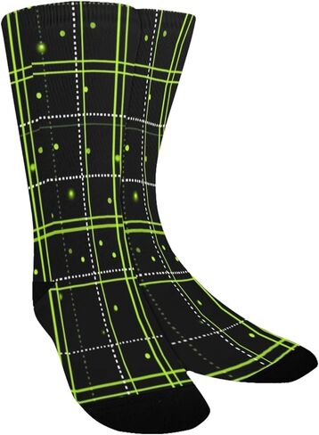 جوارب المشي لمسافات طويلة منقوشة باللون الأخضر النيون - جوارب شتوية حرارية سميكة دافئة للأولاد والبنات الصغار للمدرسة، والارتداء اليومي والأنشطة الخارجية in Kuwait