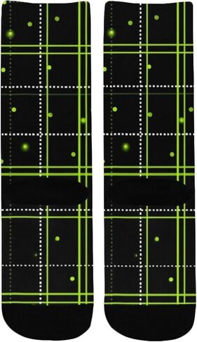 جوارب المشي لمسافات طويلة منقوشة باللون الأخضر النيون - جوارب شتوية حرارية سميكة دافئة للأولاد والبنات الصغار للمدرسة، والارتداء اليومي والأنشطة الخارجية in Kuwait