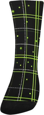 جوارب المشي لمسافات طويلة منقوشة باللون الأخضر النيون - جوارب شتوية حرارية سميكة دافئة للأولاد والبنات الصغار للمدرسة، والارتداء اليومي والأنشطة الخارجية in Kuwait