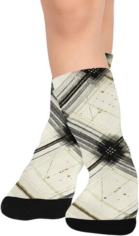 جوارب سوداء منقوشة مذهبة للمشي لمسافات طويلة - جوارب شتوية حرارية سميكة دافئة للأطفال الصغار للأولاد والبنات للمدرسة، والارتداء اليومي والأنشطة الخارجية in Kuwait