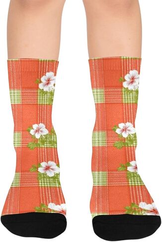 جوارب المشي لمسافات طويلة بطباعة زهور من الحمضيات - جوارب شتوية حرارية سميكة دافئة للأولاد والبنات الصغار للمدرسة، والارتداء اليومي والأنشطة الخارجية in Kuwait