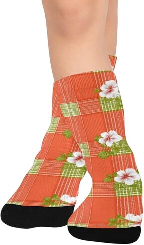 جوارب المشي لمسافات طويلة بطباعة زهور من الحمضيات - جوارب شتوية حرارية سميكة دافئة للأولاد والبنات الصغار للمدرسة، والارتداء اليومي والأنشطة الخارجية in Kuwait