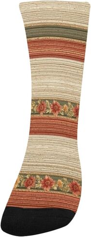 جوارب تيراكوتا للتنزه سيرًا على الأقدام بطباعة زهور - جوارب شتوية حرارية سميكة دافئة للأطفال الصغار للأولاد والبنات للمدرسة، والارتداء اليومي والأنشطة الخارجية in Kuwait