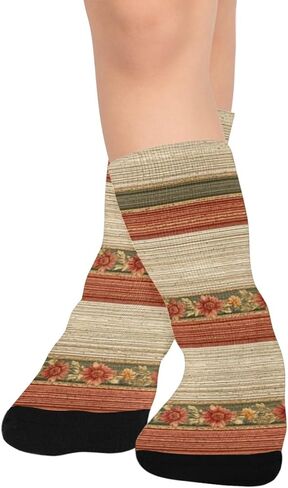 جوارب تيراكوتا للتنزه سيرًا على الأقدام بطباعة زهور - جوارب شتوية حرارية سميكة دافئة للأطفال الصغار للأولاد والبنات للمدرسة، والارتداء اليومي والأنشطة الخارجية in Kuwait