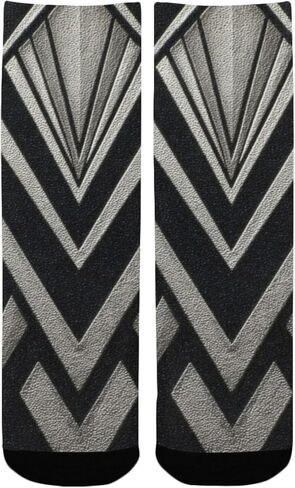 جوارب المشي لمسافات طويلة بطبعة آرت ديكو معدنية - جوارب شتوية حرارية سميكة دافئة للأولاد والبنات الصغار للمدرسة، والارتداء اليومي والأنشطة الخارجية in Kuwait