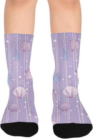 جوارب التنزه سيرًا على الأقدام من Lavender Shells - جوارب شتوية حرارية سميكة دافئة للأولاد والبنات الصغار للمدرسة، والارتداء اليومي والأنشطة الخارجية in Kuwait