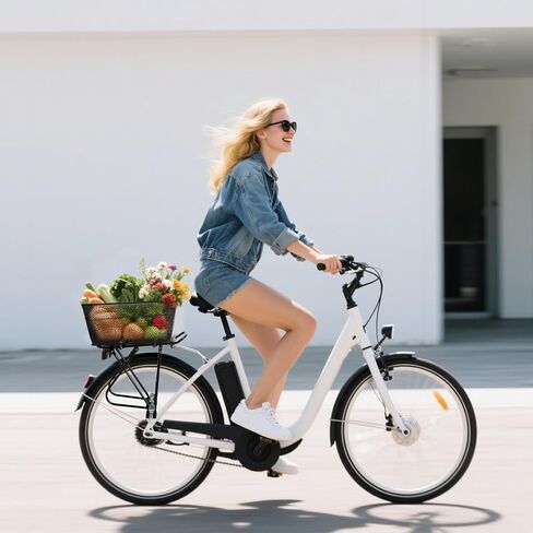 حامل الدراجة الخلفي YEEGO DIRECT مع سلة، سلة دراجة خلفية قابلة للفصل وقابلة للتعديل، رف شحن الدراجة مع غطاء مقاوم للماء 26 لتر وشبكة شحن ودراجات مقاس 24 بوصة - 27.5 بوصة و700 سي in Kuwait