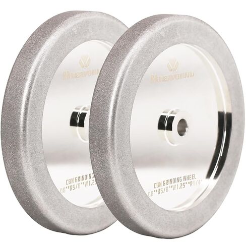 4 in 1 CBN Grinding Wheel 8 inch 320&600 Grit,1.25" Wide,5/8" Arbor for Sharpening High Speed Steel Tools Woodturning Tools(320&600 Grit) in Kuwait