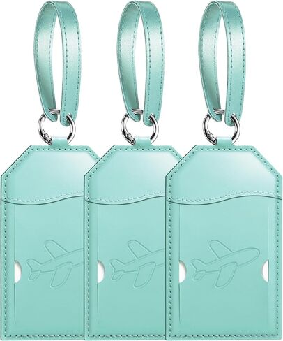 Mayski Luggage Tags for Suitcases 3 Pack Suitcase Bag Tags, TSA Approved, Metal Buckle, Bag Tags with Name ID Card Travel Essentials, Black Airplane in Kuwait