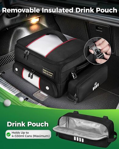 YOREPEK Golf Trunk Organizer with Removable Insulated Pouch BLACK & BLACK WHITE in Saudi Arabia