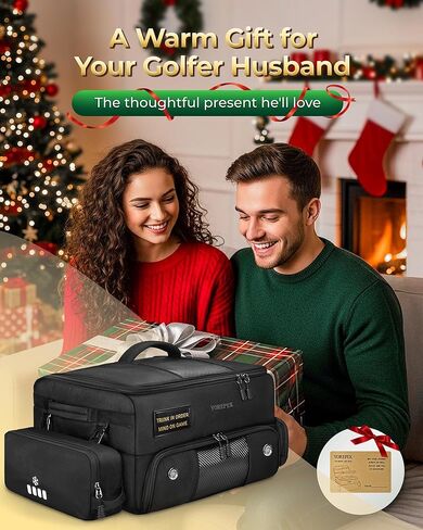 YOREPEK Upgraded Golf Trunk Organizer, Christmas Gifts for Golfers, with Removable Insulated Pouch&Dust-Proof Protective Layer, Multi-Compartment fits 2 Pairs of Shoes, Golf Accessories in Saudi Arabia