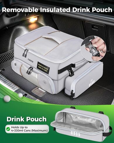YOREPEK Upgraded Golf Trunk Organizer, Christmas Gifts for Golfers, with Removable Insulated Pouch&Dust-Proof Protective Layer, Multi-Compartment fits 2 Pairs of Shoes, Golf Accessories in Saudi Arabia