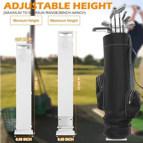 حامل حقيبة جولف مثبت على الحائط من الدرجة السياحية - رف تخزين حقيبة جولف مثبت على الحائط، تصميم أنيق ممتاز للمرآب/كهف الرجل (أبيض) in Kuwait