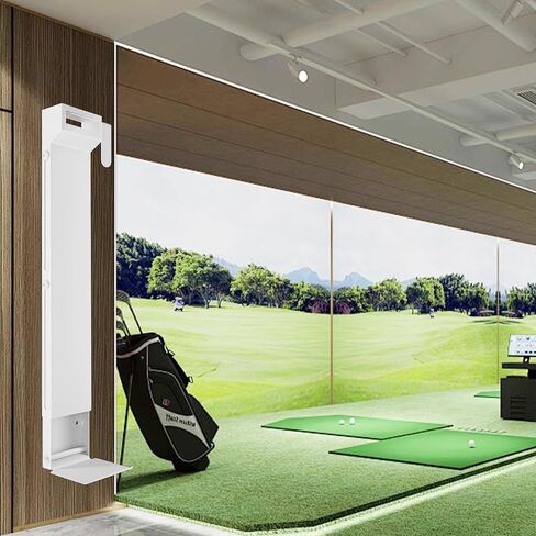 حامل حقيبة جولف مثبت على الحائط من الدرجة السياحية - رف تخزين حقيبة جولف مثبت على الحائط، تصميم أنيق ممتاز للمرآب/كهف الرجل (أبيض) in Kuwait