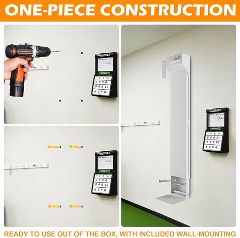 حامل حقيبة جولف مثبت على الحائط من الدرجة السياحية - رف تخزين حقيبة جولف مثبت على الحائط، تصميم أنيق ممتاز للمرآب/كهف الرجل (أبيض) in Kuwait