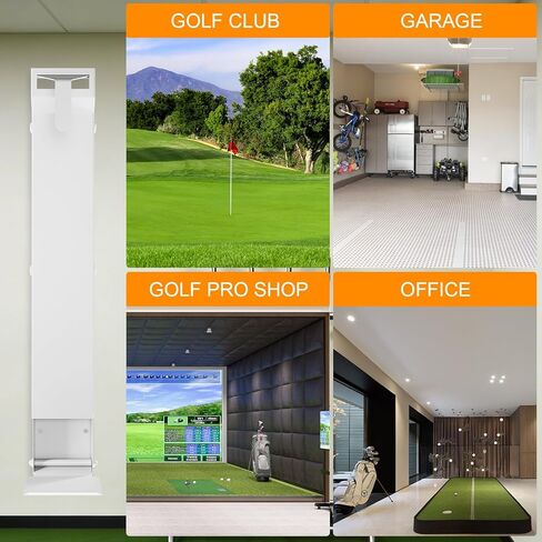 حامل حقيبة جولف مثبت على الحائط من الدرجة السياحية - رف تخزين حقيبة جولف مثبت على الحائط، تصميم أنيق ممتاز للمرآب/كهف الرجل (أبيض) in Kuwait