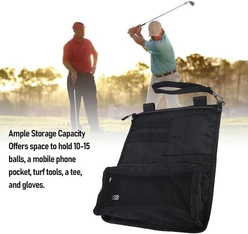 Diydeg Golf Bag Organizer, 11.81 x 9.84in Portable Golf Trunk Organizer, Large Capacity Polyester Golf Accessories Car Trunk for Balls, Tees, Turf Tools, Gloves, Gifts, Easy Clean in Saudi Arabia