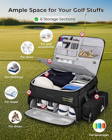 YOREPEK Golf Trunk Organizer with Removable Insulated Pouch BLACK & GRAY in Saudi Arabia