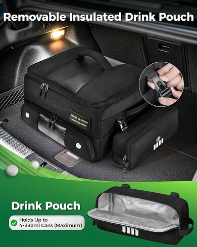 YOREPEK Golf Trunk Organizer with Removable Insulated Pouch BLACK & GRAY in Saudi Arabia