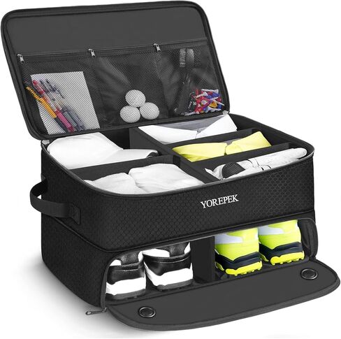 YOREPEK Large 2 Layer Golf Trunk Organizer Golf Glove Holder Black in Saudi Arabia