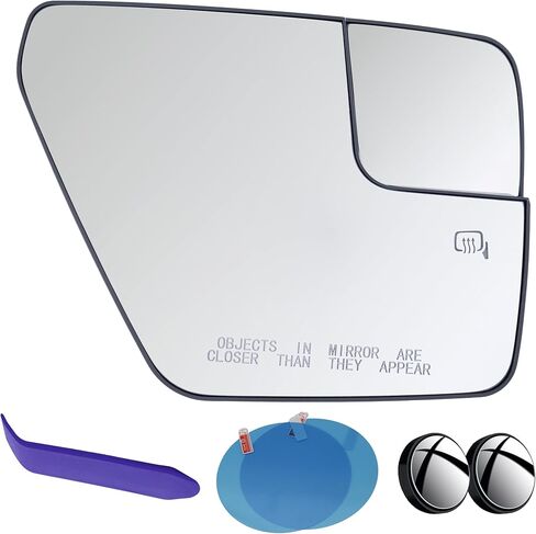 Passenger Side Mirror Glass Replacement Compatible with Ford F150 2021-2024, Heated with Spotter, ML3Z-17K707-C, ML3Z17K707C in Kuwait