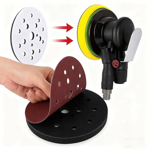 Gekufa 6 inch Interface Pad 5 Pack, 25 Holes Hook & Loop Foam Sanding Pads for Orbital Sander, 6" x 1/2" x 3/4" Polishing Sponge Cushion Pad in Saudi Arabia
