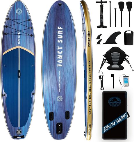 11'6"x35" Extra Wide Inflatable Paddle Board with Seat, 450LBS Sup Stand Up Paddleboard for Adults with Pump, Fins, Backpack, Accessories & Waterproof Phone Pouch for Fishing, Yoga, Touring in Saudi Arabia