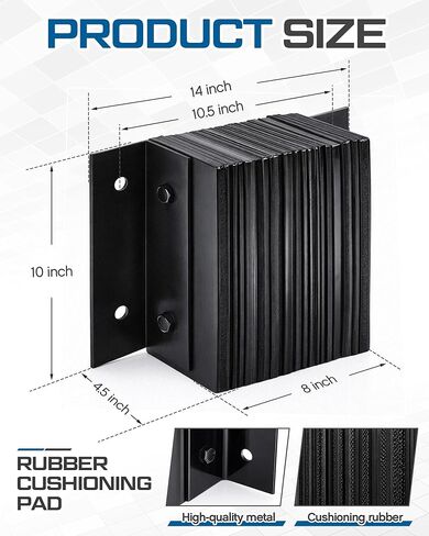 قطعتان من مصدات مطاطية مغلفة للشاحنة، مصدات منصة التحميل مجهزة بمرساة إسفينية مطلية بالزنك على شكل حرف D من أجل وسائد التوسيد المطاطية في أرصفة تحميل الشاحنات (14 بوصة × 10 بوصة × 4.5 بوصة) in Kuwait