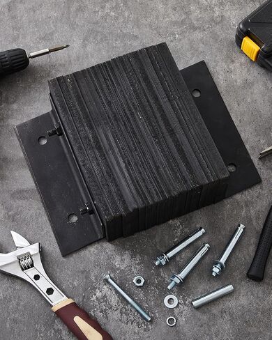 قطعتان من مصدات مطاطية مغلفة للشاحنة، مصدات منصة التحميل مجهزة بمرساة إسفينية مطلية بالزنك على شكل حرف D من أجل وسائد التوسيد المطاطية في أرصفة تحميل الشاحنات (14 بوصة × 10 بوصة × 4.5 بوصة) in Kuwait