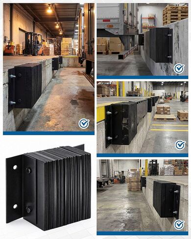 قطعتان من مصدات مطاطية مغلفة للشاحنة، مصدات منصة التحميل مجهزة بمرساة إسفينية مطلية بالزنك على شكل حرف D من أجل وسائد التوسيد المطاطية في أرصفة تحميل الشاحنات (14 بوصة × 10 بوصة × 4.5 بوصة) in Kuwait