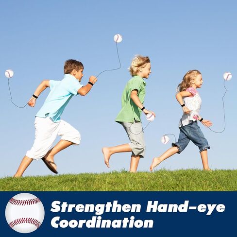 16 قطعة من كرة إرجاع المعصم مقاس 2.3 بوصة كرات البيسبول التفاعلية على سلك مرن لممارسة تمارين المعصم الرياضية وحفلات البيسبول والأنشطة الخارجية الممتعة in Kuwait