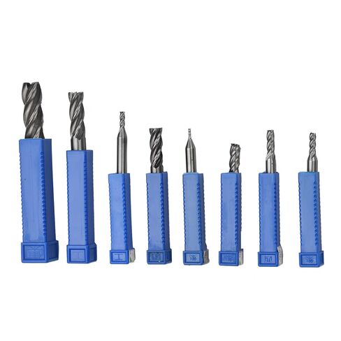 8PCS HSS Straight Shank End Mill Set 4 Flute Versatile High Speed Steel Drill Bits Professional CNC Milling Cutter Bits for Metal Wood Plastic Drilling Cutting in Kuwait