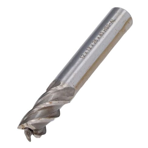 4 Flute Milling Cutter High Speed Steel Straight Shank End Mill Cutters 12x12x26x83mm for Embossing Acrylic PVC MDF Hardwood in Saudi Arabia
