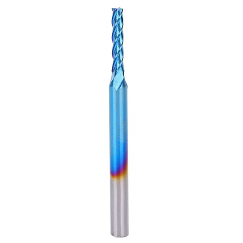 4 Flute End Mill Tungsten Steel NanoBlue Coating CNC Straight Handle Milling Cutter for Precision Machining CNC Router Bits for Metal Wood Plastic Engraving (3.175 * 3.175 * 22) in Saudi Arabia