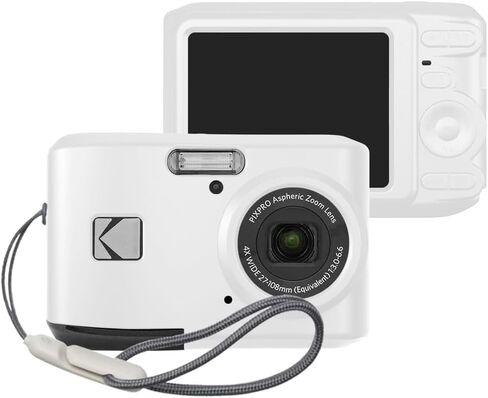 Silicone Case for Kodak PIXPRO FZ45 with Lanyard Kodak PIXPRO FZ45 case- White in Kuwait