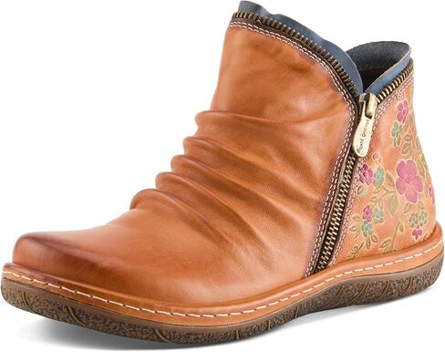 SPRING STEP L'Artiste Chesapeake Women's Floral Bootie - أزهار مطلية ، جلد مصقول ، نمط بوهيمي in Kuwait