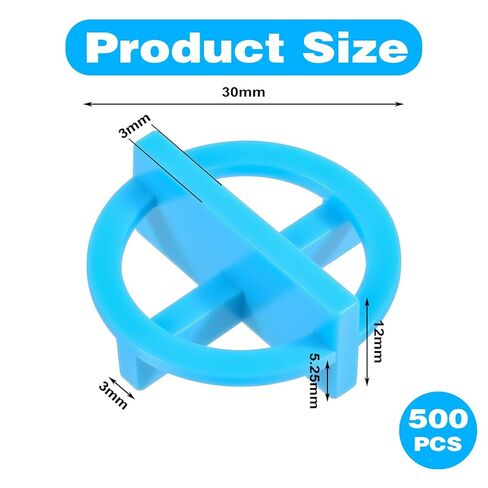 500 Pcs 1/8 Inch (3mm) Tile Spacers, Reusable Plastic Cross Tiles Spacer Blue Removable Wall Floor Leveling Clips for Various Types of Tile Leveling in Saudi Arabia