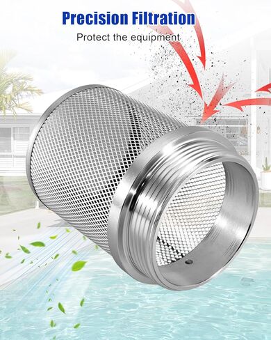 رأس فلتر ستانلس 304 مقاس 2 بوصة مع خيط خارجي قطره 58 مم، متصل بفلتر أنابيب مياه مقاس 2 بوصة، لإزالة الحطام وتقليل دخول المواد الصلبة in Kuwait