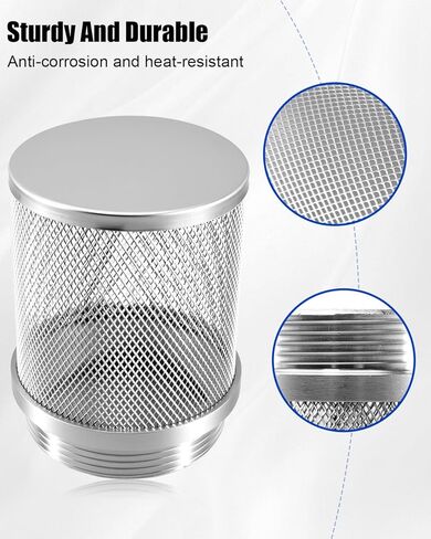 رأس فلتر ستانلس 304 مقاس 2 بوصة مع خيط خارجي قطره 58 مم، متصل بفلتر أنابيب مياه مقاس 2 بوصة، لإزالة الحطام وتقليل دخول المواد الصلبة in Kuwait