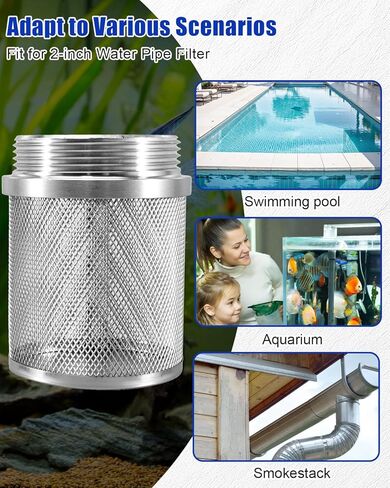 رأس فلتر ستانلس 304 مقاس 2 بوصة مع خيط خارجي قطره 58 مم، متصل بفلتر أنابيب مياه مقاس 2 بوصة، لإزالة الحطام وتقليل دخول المواد الصلبة in Kuwait